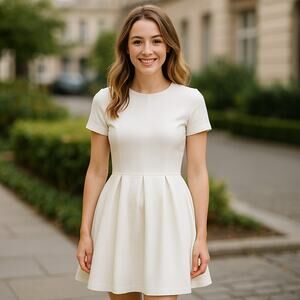 Traffic People Dress White Fit & Flare